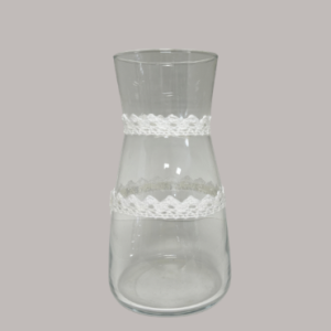 Vase klarglas mit Band