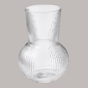 Vase klarglas geriffelt