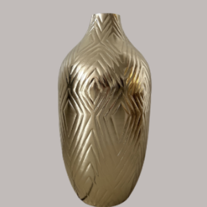 Vase gold geriffelt
