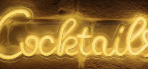 Leuchtschild Cocktails