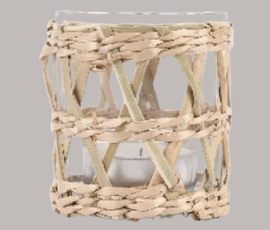 Windlicht mit Seegras Verzierung