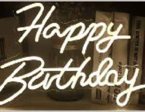 Leuchtschild Happy Birthday