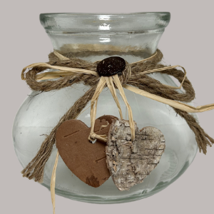 Windlicht mit Holzherz