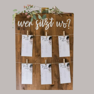 Holzschild Sitzplan "Wer sitzt wo?"