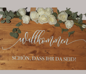 Willkommensschild Holz