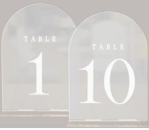 Mattierte Acryltischnummer 1-15