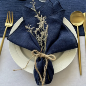 Leinenserviette royal blau