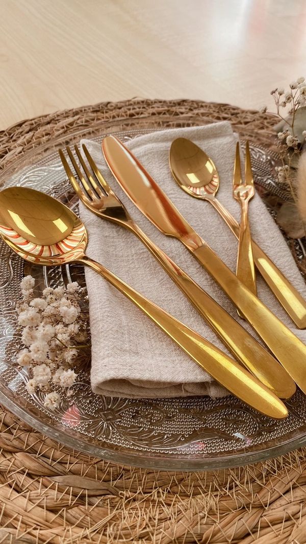 Goldbesteck 5-teilig